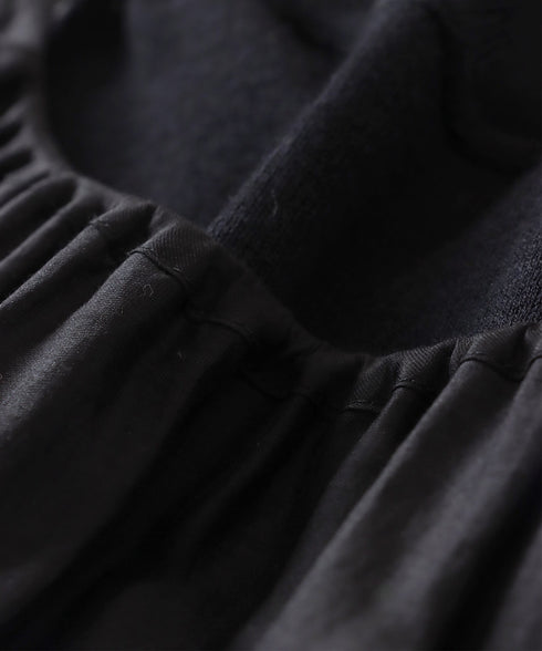 リバーシブルニットコンビバルーンワンピース