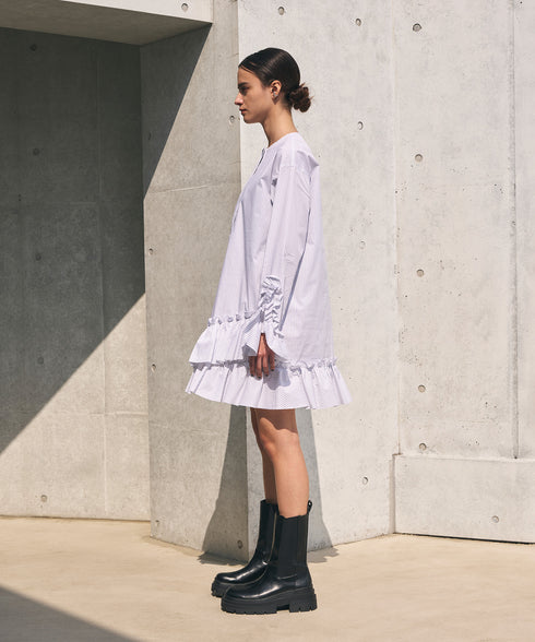 フリルヘムチュニック・Wストライプブラウス