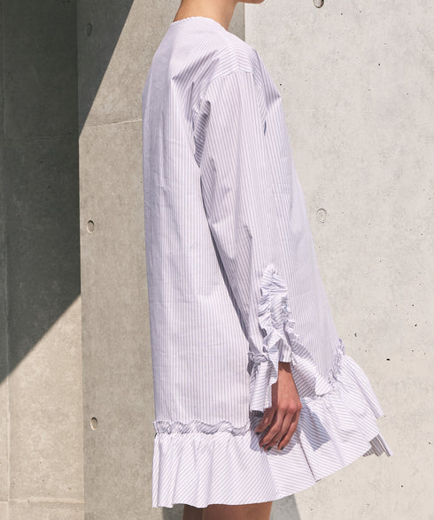フリルヘムチュニック・Wストライプブラウス