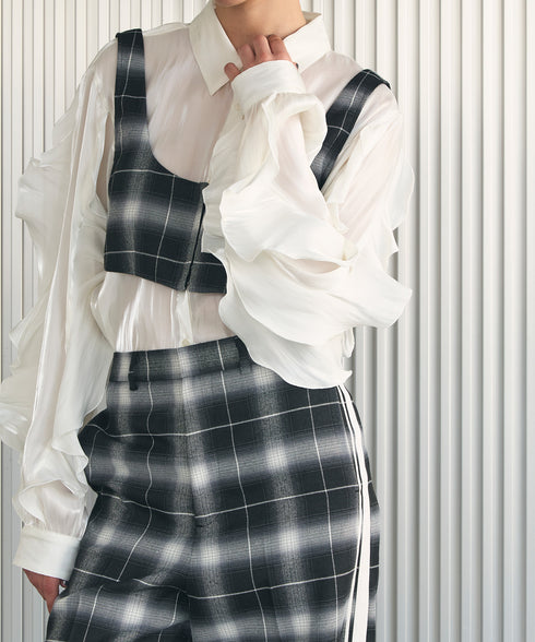 フリルスリーブ・シアーシャツ