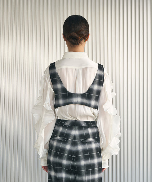 フリルスリーブ・シアーシャツ