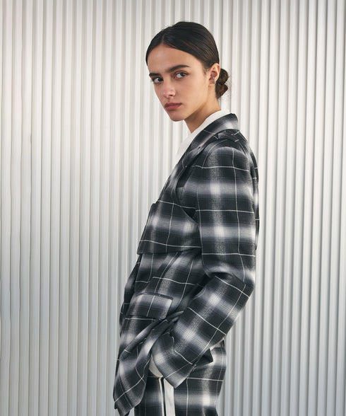 オンブレチェック・テーラードジャケット