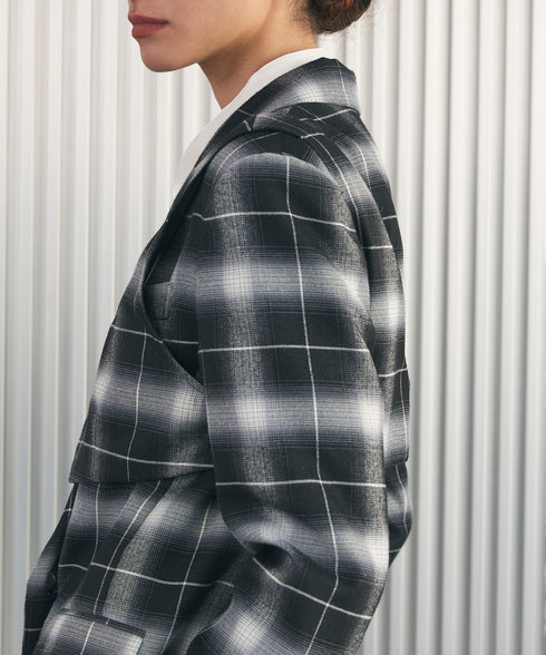 オンブレチェック・テーラードジャケット