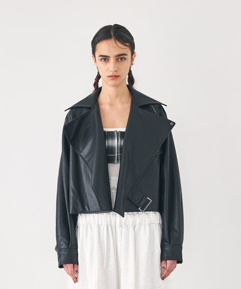 マットレザー・ライダースブルゾン