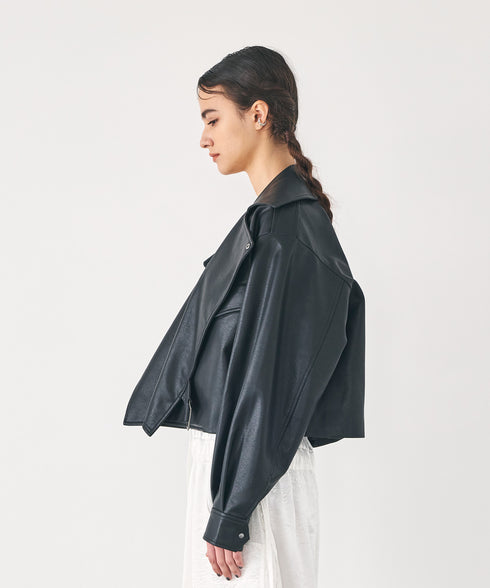 マットレザー・ライダースブルゾン