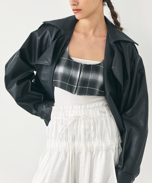 マットレザー・ライダースブルゾン