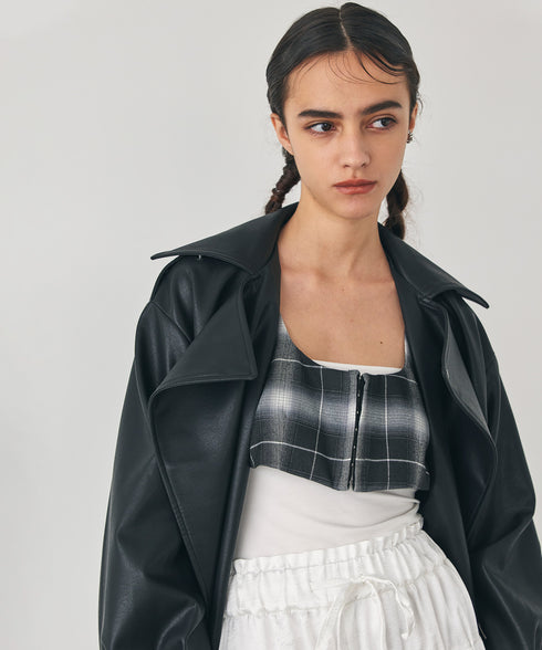 マットレザー・ライダースブルゾン