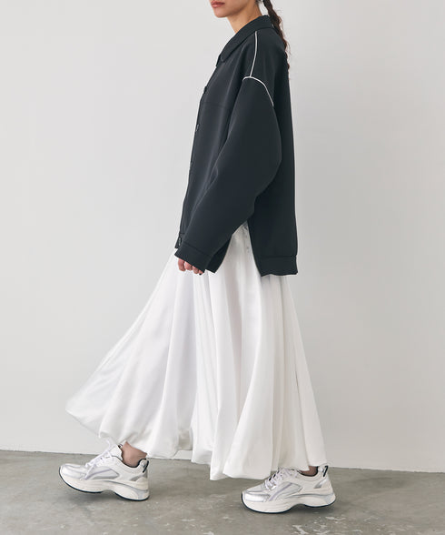 サテンフレアーバルーンスカート