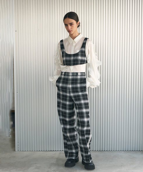 オンブレチェック・ラインパンツ