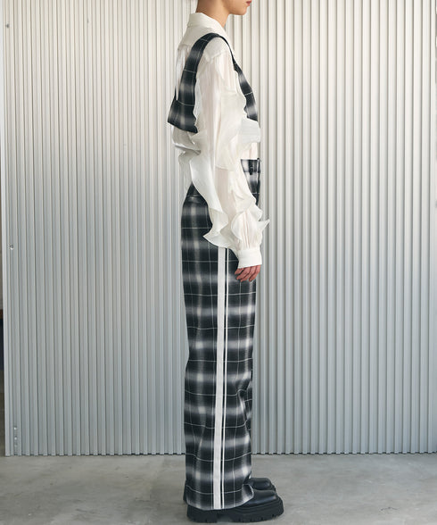 オンブレチェック・ラインパンツ