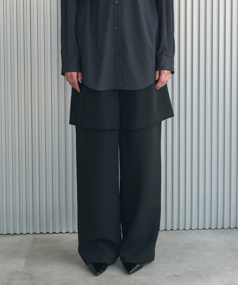 ハーフパンツ切替えタックパンツ