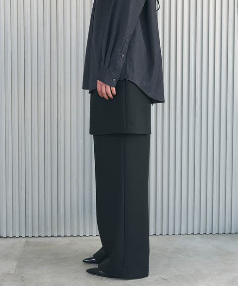 ハーフパンツ切替えタックパンツ