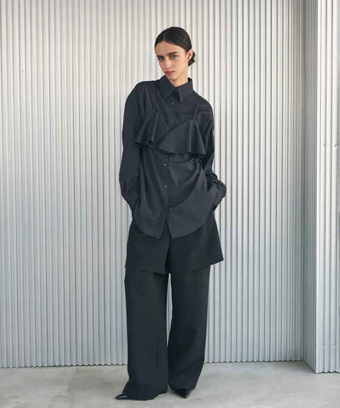 ハーフパンツ切替えタックパンツ