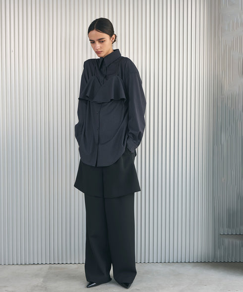 ハーフパンツ切替えタックパンツ