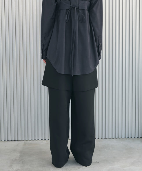 ハーフパンツ切替えタックパンツ