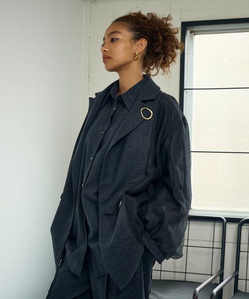 ウールフラノ リバーシブルジャケット