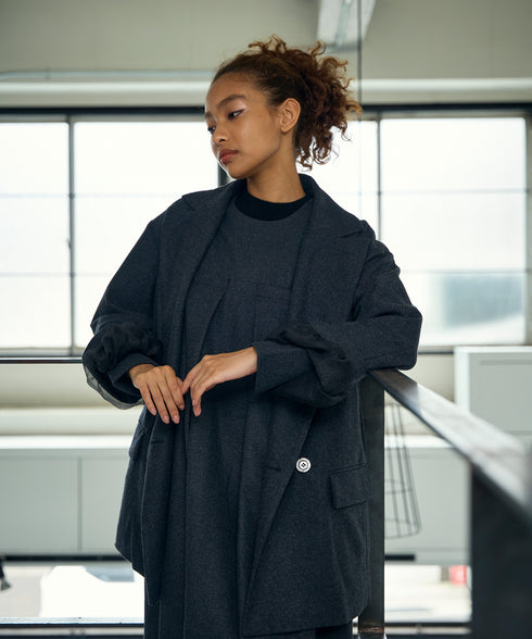 ウールフラノ リバーシブルジャケット