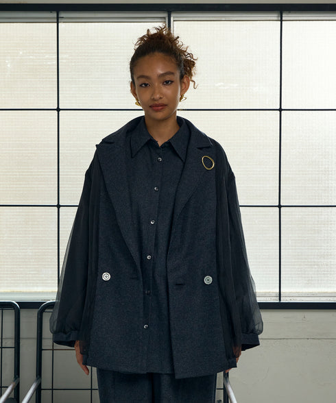 ウールフラノ リバーシブルジャケット