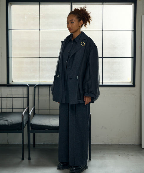 ウールフラノ リバーシブルジャケット