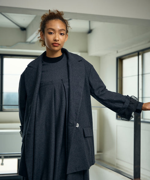 ウールフラノ リバーシブルジャケット