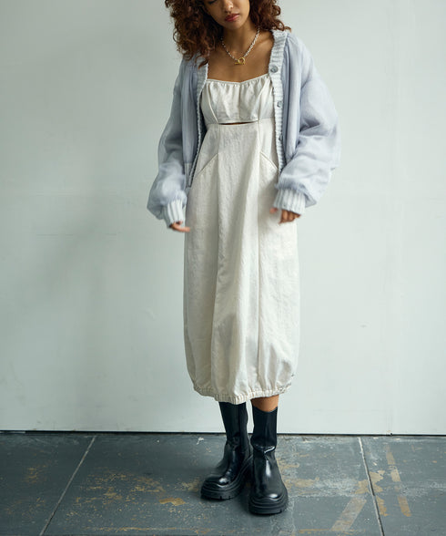 カットアウトナイロン・キャミワンピース