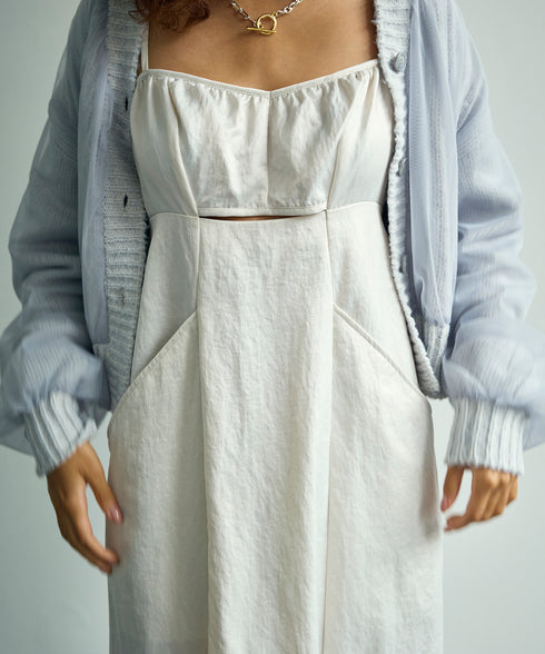 カットアウトナイロン・キャミワンピース