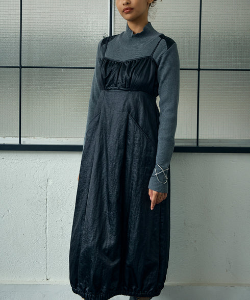 カットアウトナイロン・キャミワンピース