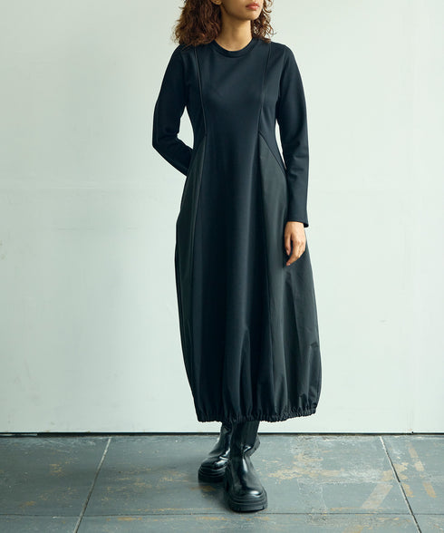 バルーンシルエット・コンビワンピース