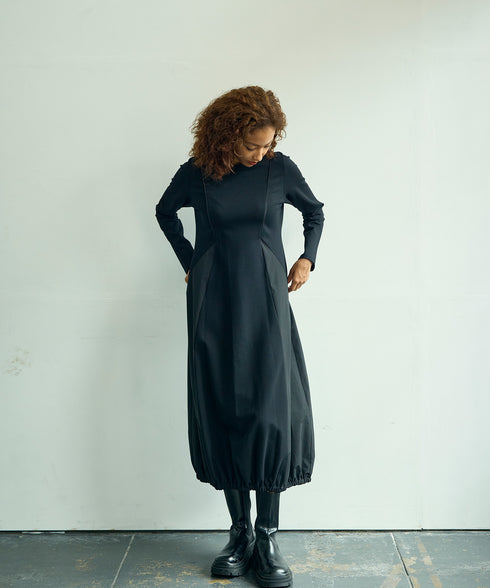 バルーンシルエット・コンビワンピース