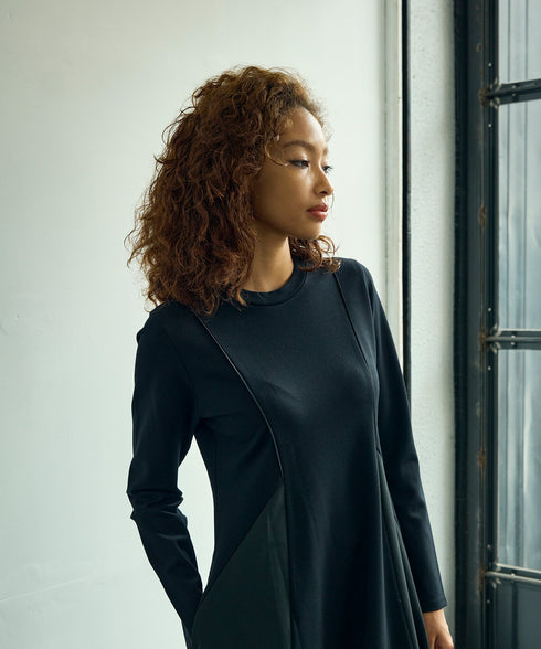 バルーンシルエット・コンビワンピース