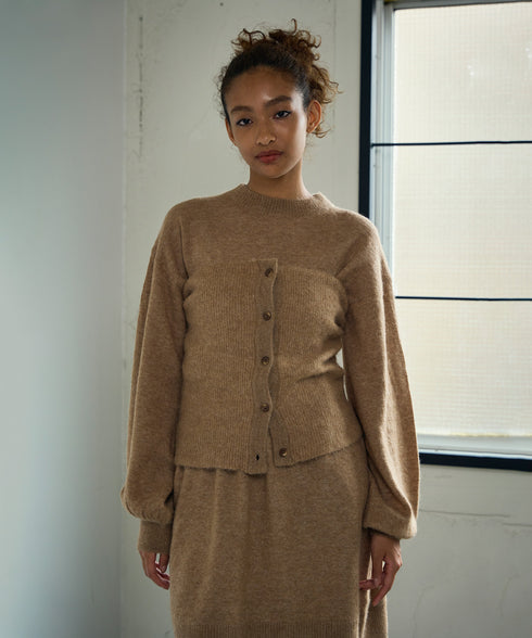 ビスチェ付きアルパカニットワンピース