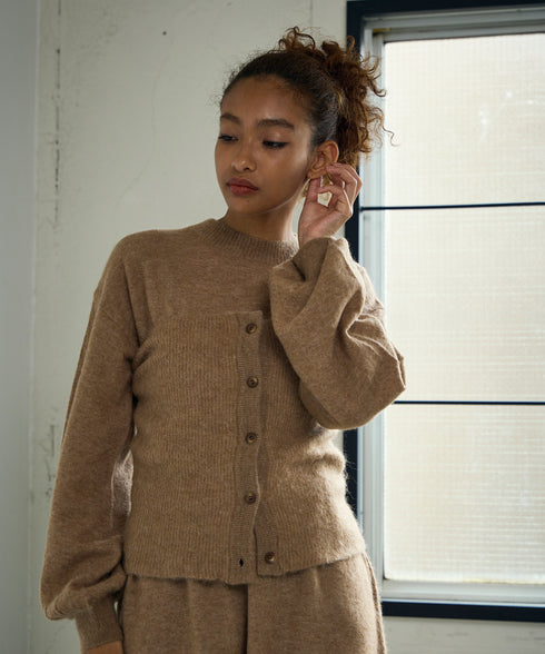 ビスチェ付きアルパカニットワンピース