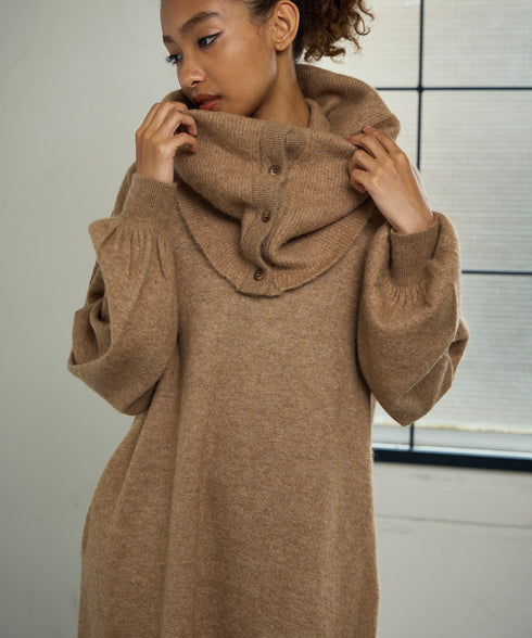 ビスチェ付きアルパカニットワンピース