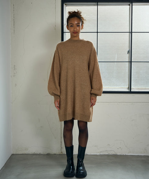 ビスチェ付きアルパカニットワンピース