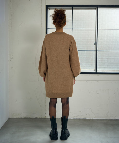 ビスチェ付きアルパカニットワンピース