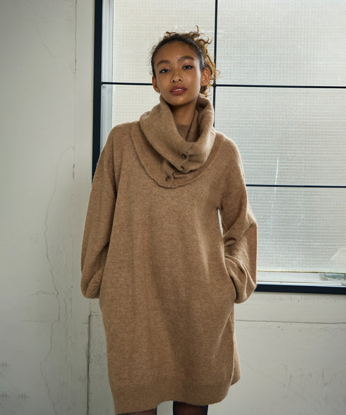 ビスチェ付きアルパカニットワンピース