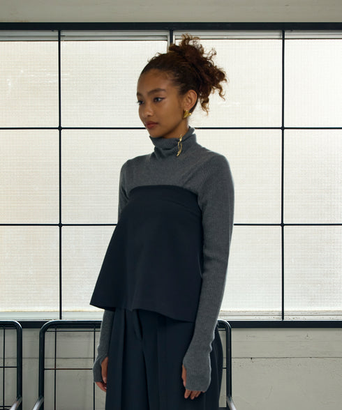 ウールカシミヤ リブタートル