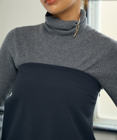 ウールカシミヤ リブタートル