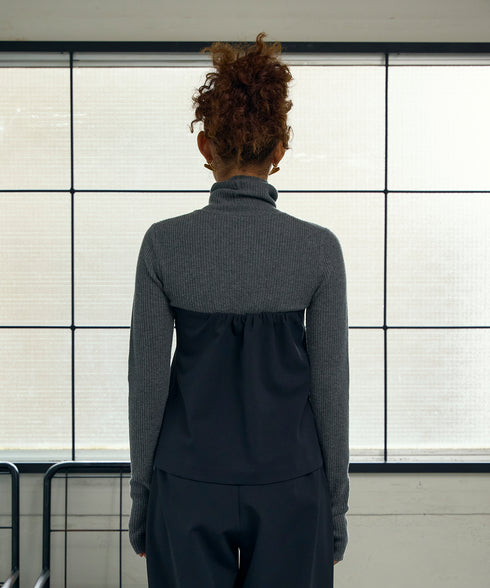 ウールカシミヤ リブタートル