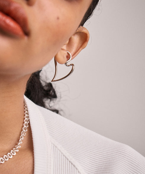 デザインハートイヤーカフ