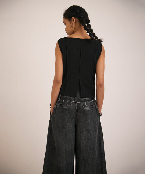 【5.13 InstaLIVE Pickup】 ハイウエストサスペンダーデニムパンツ