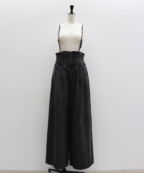 【5.13 InstaLIVE Pickup】 ハイウエストサスペンダーデニムパンツ