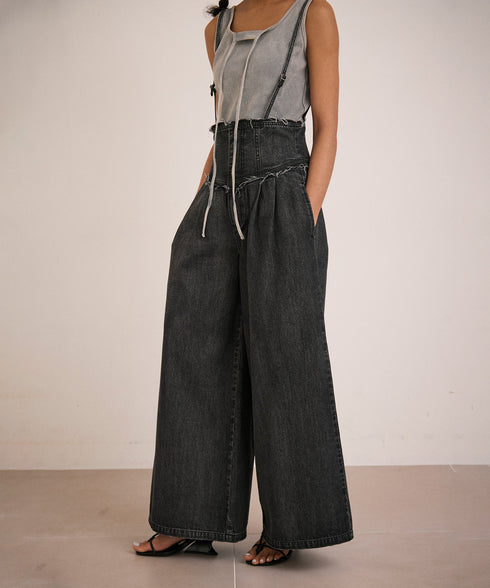 【5.13 InstaLIVE Pickup】 ハイウエストサスペンダーデニムパンツ