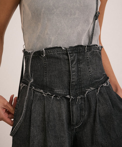 【5.13 InstaLIVE Pickup】 ハイウエストサスペンダーデニムパンツ