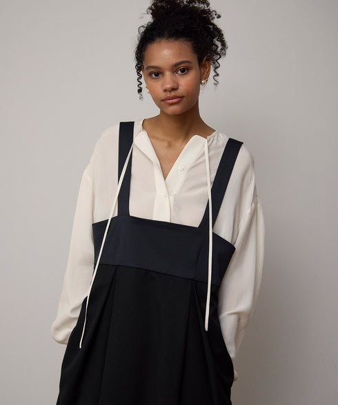 【8.21 InstaLIVE Pickup】 ノーカラーシルキーシャツ