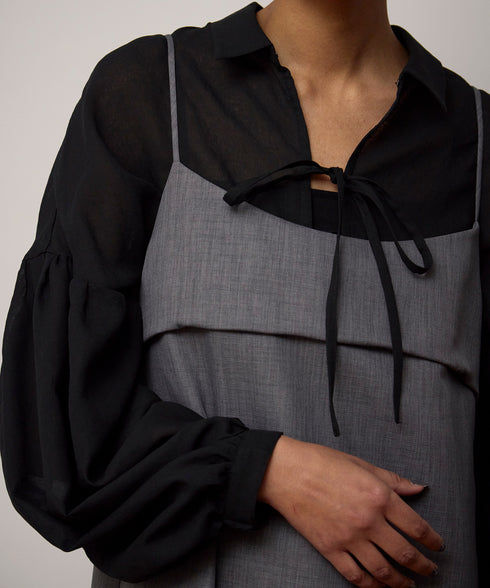 リボンディテール・シアーシャツ