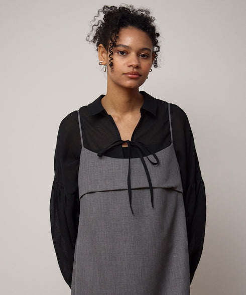 リボンディテール・シアーシャツ