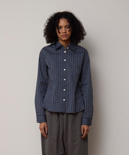 ストライプフィットシャツ