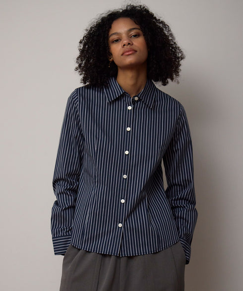 ストライプフィットシャツ