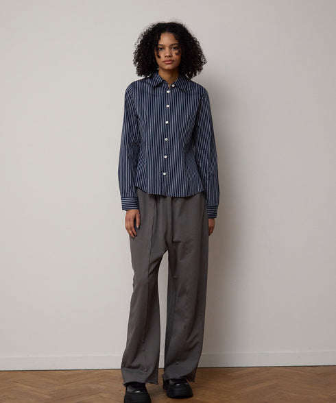 ストライプフィットシャツ